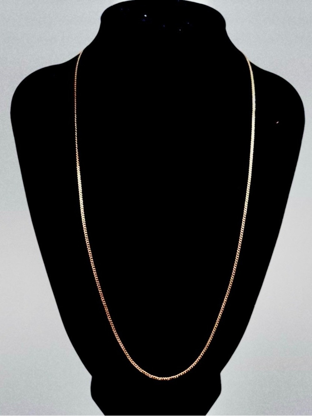 Vintage Mid Century 14k Solid Gold 18” Curb Link Chain, 2.4g Tested